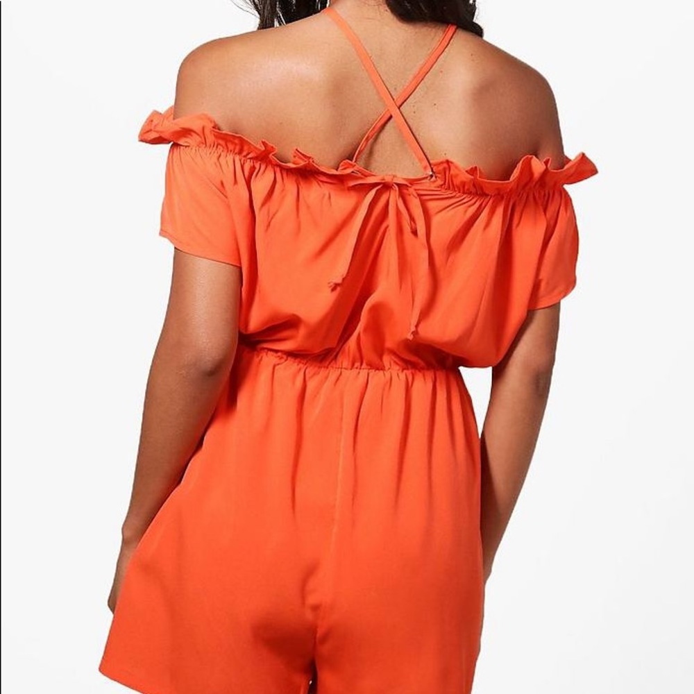Holly Ruffle Open Shoulder Playsuit
